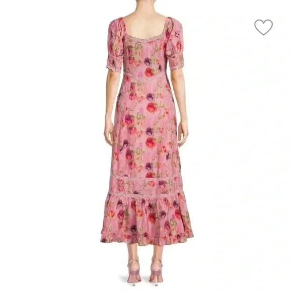 NWT LOVESHACKFANCY Mariata Floral A Line Maxi Dress Wild Pink Rose 8 - Picture 2 of 7